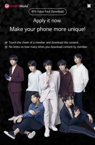 Ze szczytu list przebojów do smartfonów LG - K-popowy zespół BTS personalizuje telefony LG